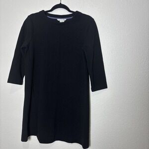 Boden Dress Black Size 8 OTTOMAN Ribbed Knit Sheath. Lovely Silhouette.